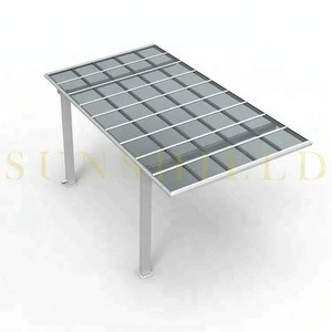 6*6M Aluminum Flat Roof Shelter for Garden Gazebo, Pergola &amp; Carport
