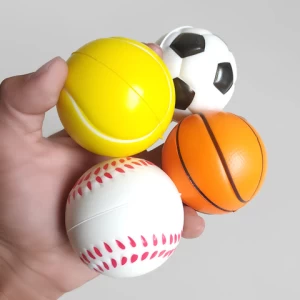 6cm Palm ball solid foam sponge all-printed style of football basketball tennis baseball toy childrens hand pinching ball