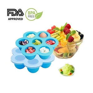 7 Cups Baby Food Freezing Tray  Best Seller Food Storage Tray BPA Free Silicone Tray