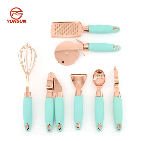 Buy 7 Pieces Rose Gold Kitchen Tools Set Kitchen Accessories Gadget Set ...