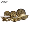 72pcs 75pcs wholesale porcelain gold plating pakistani dinnerware set