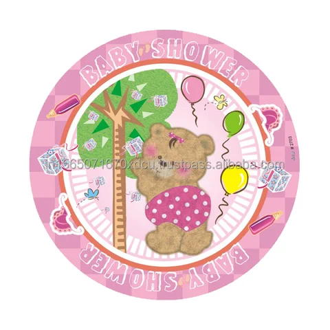 9-Inch Disposable Paper Plates for Baby Shower Printed and Coated Made in India for Parties and Celebrations