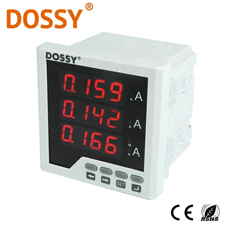 96*96 digital display  3 phase current meter DS5210-3I panel type ammeter