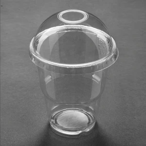 9oz 275ml disposable plastic glass PET beverage cup/ice coffee cup with dome or flat lid
