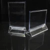 Acrylic Sign Holder, Clear Plastic Table Menu stand, Card Display, Upright Ad Photo Picture Portrait Frame