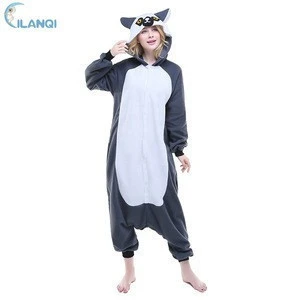 Adult Onesie Pajamas Lemur Animal Halloween Cosplay Costume