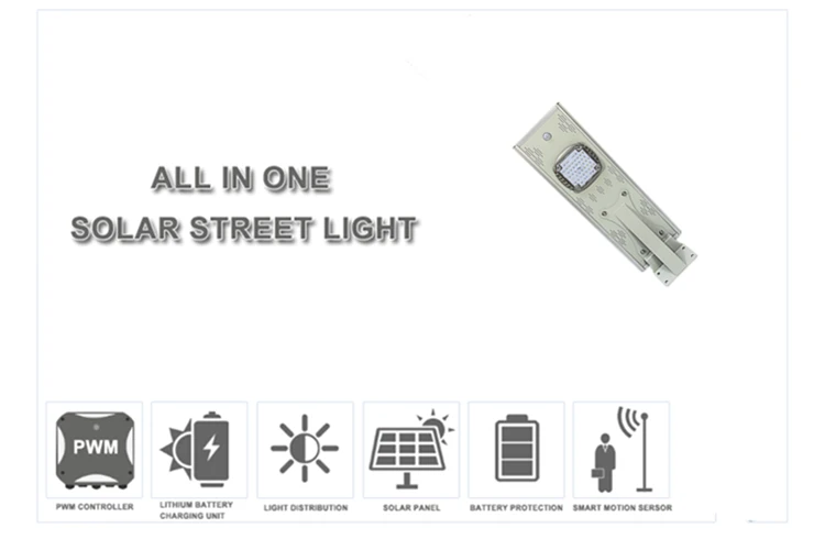 all die-cast aluminum solar outdoor New design hot sale waterproof 40w solar street light solar lamp