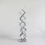 Aluminum acrylic brochure display rack 6*A4 pockets zig zag display stand/Metal magazines stand newspaper display rack