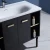 ANBI Hot Sale Black Color Plywood Cabinet Bathroom Vanity With Mirror And Ceramic Basin