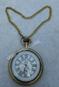 Antique Brass Pocket Watch With Chain