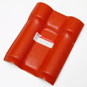 ASA PVC plastic roof tile 2.5mm building materials red color synthetic resin roof tile