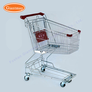 Asian Style Supermarket Trolley For Sale Metal Rollator Shopping Cart