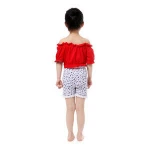 baby girl boutique short sets off-shoulder midriff-barin red top & black hot shorts girls' clothing sets