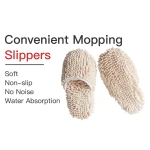 Bearfamily Chenille Convenient Mopping Slippers Soft Smooth Household Cleaning Slippers