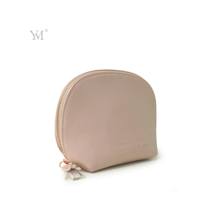 beauty portable travel semicircle pvc leather cosmetic bag makeup case for eyelashes