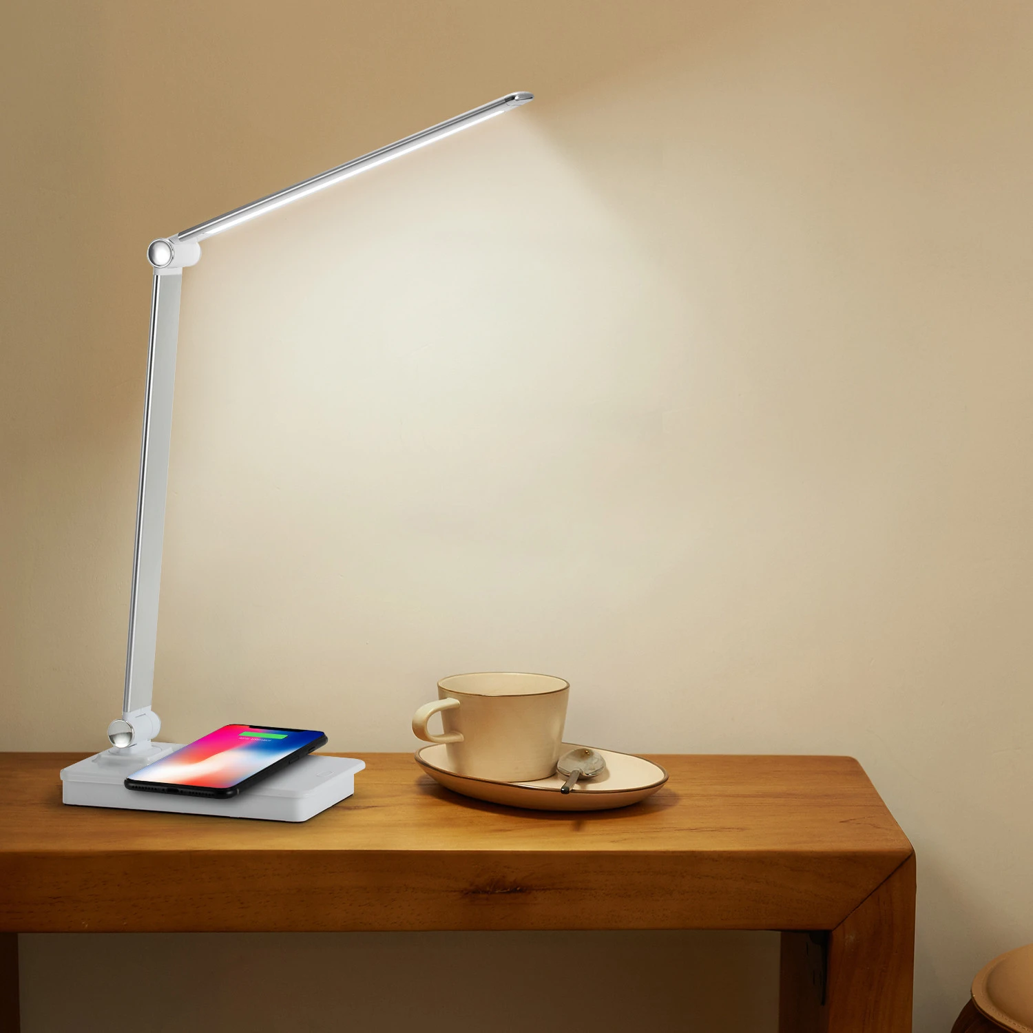 Bedside Table Reading Lamp and Wireless Charger