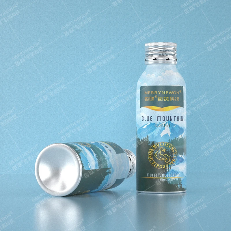 Beverage Aluminum Bottle Soda Water Mineral Water Coffee Food Grade Recyclable Metal Packaging Bottles 150ml Sports bottle