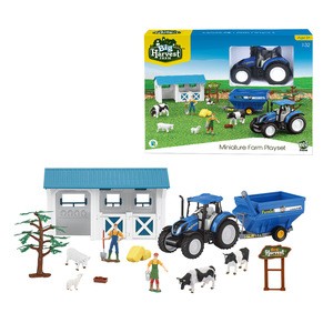 Big Harvest Farm Newholland Tractor Play Set Farm Animal Toys for Kids Education , Included Horse Shield , Animal , PVC Farmer