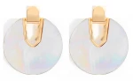 Big Round Acrylic Acetate Earrings for Women Bohemian Mottled Resin Geometric Disc Abalone Shell Stud Earrings