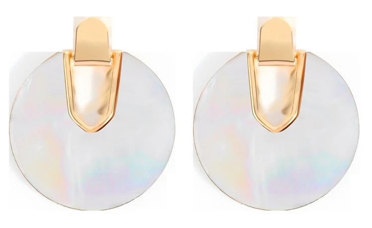 Big Round Acrylic Acetate Earrings for Women Bohemian Mottled Resin Geometric Disc Abalone Shell Stud Earrings