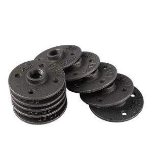 Black Pipe Fitting  1/2, 3/4 and 1  inch four-hole   Malleable black color  Iron Floor Flange  for home decoration