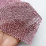 Bling Self Adhesive and Hotfix Rhinestone Gem Diamond 24*40 Transfer Crystal Stone Mesh Sheets