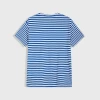 Blue and white Striped Mens T-shirt Summer Retro Navy T-shirts Leisure vacation T-shirt Cotton Tee Shirts
