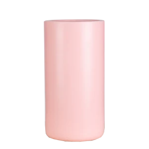 Blush pink smooth color painting tall cylinder shape outdoor cement garden pots planters to join fair trade
