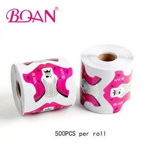 BQAN 300PCS per Roll Pure Aluminum Foil Gel Plastic Private Label Logo Nail Paper Form