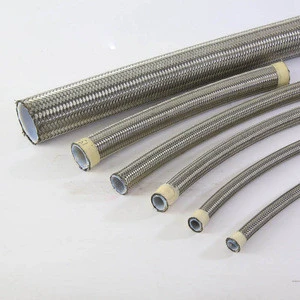 braided fuel flexible stainless steel corrugated refrigerant hign pressure brake ptfe hose