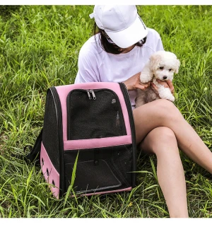 Breathable Transparent PU Travel Pet Bag Dog Cat  Carrier animal cages travel bag