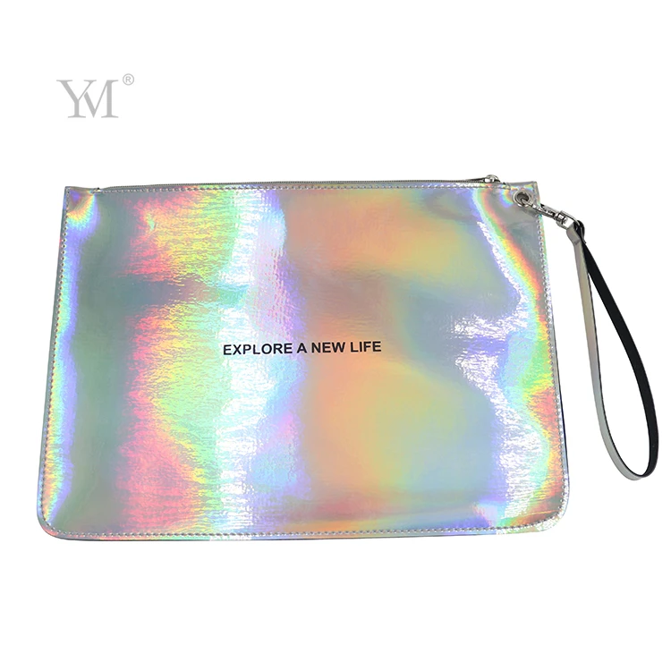 BSCI factory holographic laser tpu cosmetic bag highend waterproof make up pouch bag