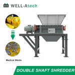 Cardboard Double Shaft Shredder Organic Vegetable Medical Waste Plastic Drum Industrial Shredder