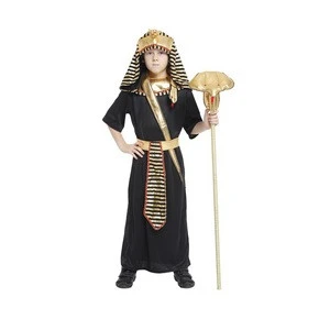 Carnival party Cosplay pharaoh prince and the king costume for boy Egyptian pharaoh black robe with hat