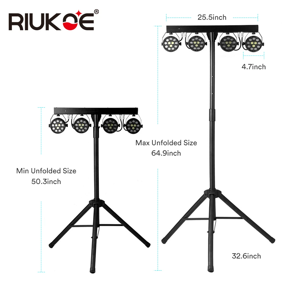 Carry Bag 60W RGBW Party Disco Stage Lighting Tripod Stand LED Par Can Bar System disco light