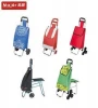 Cheap Full Sets 3 Wheels Metal Supermarket Shopping Trolley Bag Foldable Hand Luggage Cart