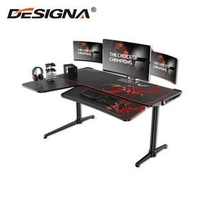 cheap large black L shaped office desktop computer gaming desk