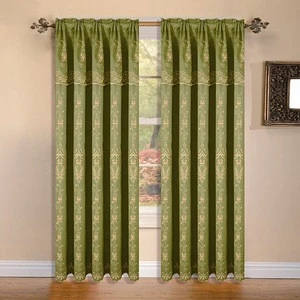 Cheap price american style elegant luxury latest 100%  polyester embroidery door  home window curtain