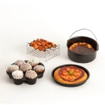 chengke 5-8qt Regular Air Fryer Accessory Pack 5pcs/set Cake basket Pizza pan Cake cup grill insulated silicone mat