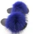 Import Children popular style genuine fox fur slipper wholesale kids fur slides from China