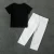 Import Children&#039;s foreign trade European and American summer boy black T-shirt + white pants two pieces from China