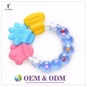 China baby toy manufacturer food grade silicone baby toy rattles