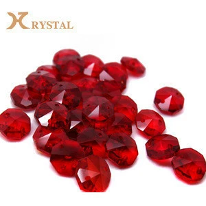 China Manufacturer Chandelier Hanging Color Crystal Glass Octagon Beads For Decoration