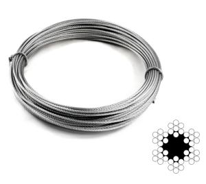 Chinese Cable Stainless Steel Metal DIN3055 White Zinc Plated Steel Wire Ropes with PVC cover