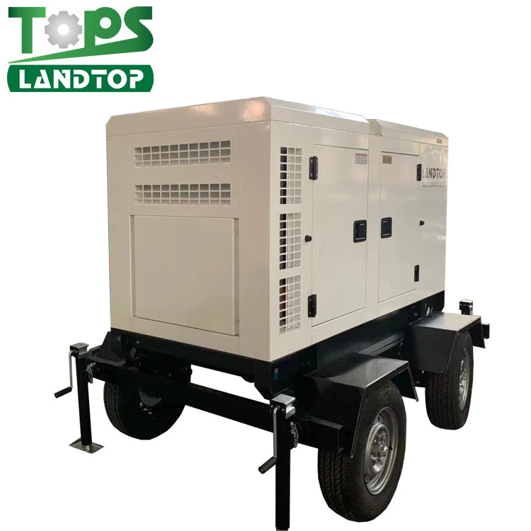 Chinese LANDTOP movable power silent mobile diesel generator with trailer in Fuan city