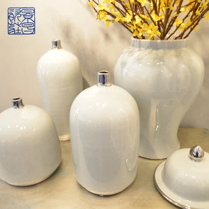 Chinese porcelain decoration white vase flower modern decoration home goods decorative ceramic vase