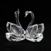CJ-Elegant  Clear Transparent Valentine Anniversary Day Gifts Crystal Swan Carving Craft