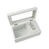 Classic cute white storage packaging hand crank music box for gift