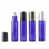 Clear Amber Blue Glass Roll On Bottles 10ml eye cream Perfume bottle With Roller Ball
