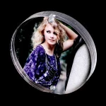 clear round acrylic magnetic photo frame